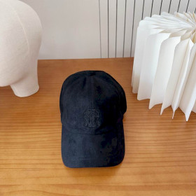 Loro Piana Baseball Cap with Adjustable strap in black