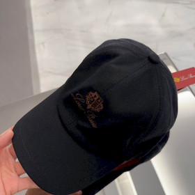 Loro Piana Baseball Cap with Elasticated back Cashmere Storm System in black and dark brown