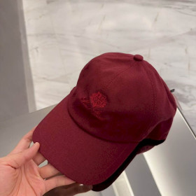 Loro Piana Baseball Cap with Elasticated back Cashmere Storm System in burgundy