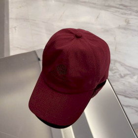 Loro Piana Baseball Cap with Elasticated back Cashmere Storm System in burgundy and dark brown