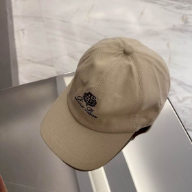 Loro Piana Baseball Cap with Elasticated back Cashmere Storm System in dark beige and dark brown