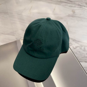 Loro Piana Baseball Cap with Elasticated back Cashmere Storm System in dark green