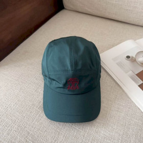 Loro Piana Baseball Cap with Elasticated back with Storm System in dark green and red