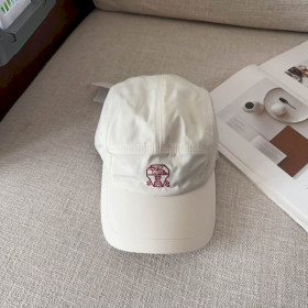Loro Piana Baseball Cap with Elasticated back with Storm System in white and red