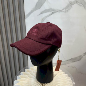 Loro Piana Cashmere Baseball Cap with Elasticated back in burgundy