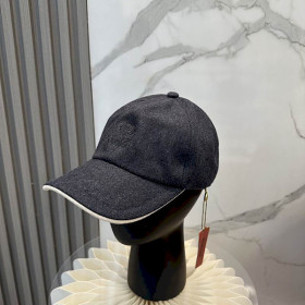 Loro Piana Cashmere Baseball Cap in dark grey