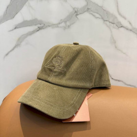 Loro Piana Corduroy Baseball Cap with Adjustable strap in army green