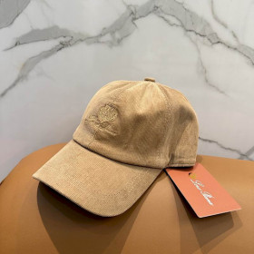 Loro Piana Corduroy Baseball Cap with Adjustable strap in beige