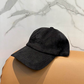 Loro Piana Corduroy Baseball Cap with Adjustable strap in black