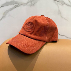 Loro Piana Corduroy Baseball Cap with Adjustable Strap in caramel brown