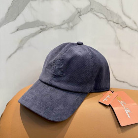 Loro Piana Corduroy Baseball Cap with Adjustable strap in dark blue