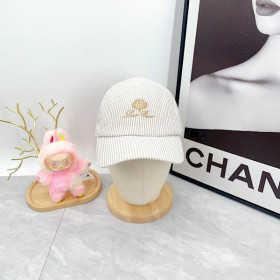 Loro Piana Embroidered Striped Linen Baseball Cap with Elasticated back in light beige