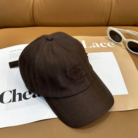 Loro Piana Linen Baseball Cap with Adjustable strap in caramel brown