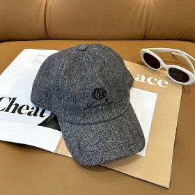 Loro Piana Linen Baseball Cap in dark grey