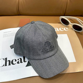 Loro Piana Linen Baseball Cap with Adjustable strap in grey sale