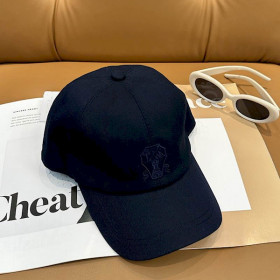 Loro Piana Linen Baseball Cap with Adjustable strap in navy blue online