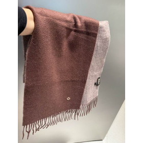 Loro Piana Men's / Women's Baby Cashmere Two-Tone Fringed Scarf in dark brown and beige