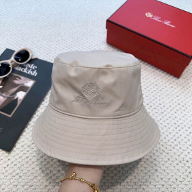 Loro Piana Men's / Women's Bucket Hat with Microfibre Storm System in dark beige