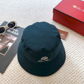 Loro Piana Men's / Women's Bucket Hat with Microfibre Storm System in dark green