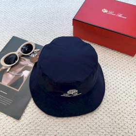 Loro Piana Men's / Women's Bucket Hat with Microfibre Storm System in navy blue
