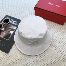 Loro Piana Men's / Women's Bucket Hat with Microfibre Storm System in white