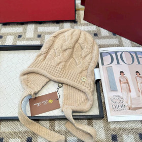 Loro Piana Men's / Women's Cuffed Wool Beanie in dark beige