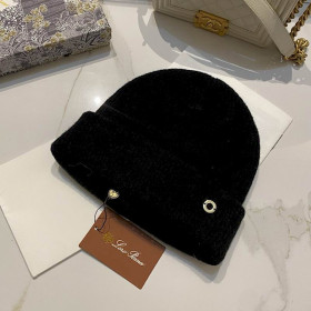 Loro Piana Men's / Women's Fine Rib Knit Blend Beanie in black