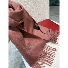 Loro Piana Men's / Women's Grande Unita Cashmere Scarf in red brown