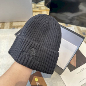 Loro Piana Men's / Women's Ribbed Knit Beanie in black