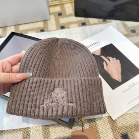 Loro Piana Men's / Women's Ribbed Knit Beanie in brown