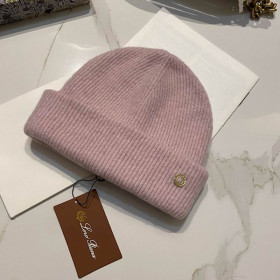 Loro Piana Women's Fine Rib Knit Blend Beanie in pink