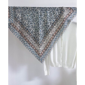 Loro Piana Women's Maxi Carre' Bolivian Garden Wool Scarf in blue