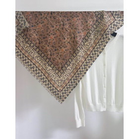 Loro Piana Women's Maxi Carre' Bolivian Garden Wool Scarf in brown