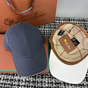 Loro Piana cotton Baseball Cap with Elasticated back in dusty blue