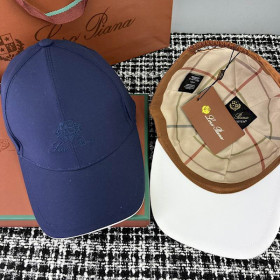 Loro Piana cotton Baseball Cap with Elasticated back in navy blue