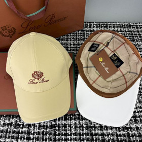 Loro Piana cotton Baseball Cap with Elasticated back in yellow and red brown