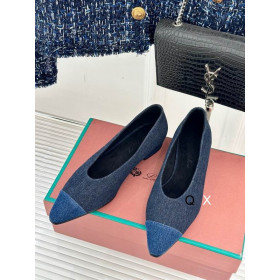 Loro Piana Women's Rebecca Flat Ballet Sandals / Denim Blue