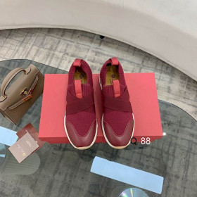Loro Piana Women's Flexy Walk Sports Shoes / Burgundy With Elastic Band