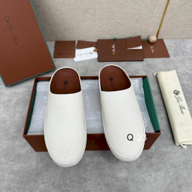 Loro Piana Women's Cowhide Sandals / White With Air Holes