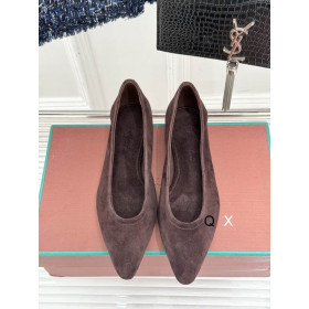 Loro Piana Women's Primula Flat Barefoot Suede Sandals / Old Red Sandalwood