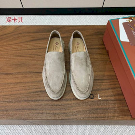 Loro Piana Men's Summer Walk Moccas/ Flat Shoes / Dark Khaki