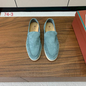 Loro Piana Men's Summer Walk Moccas/ Flat Shoes / Blue
