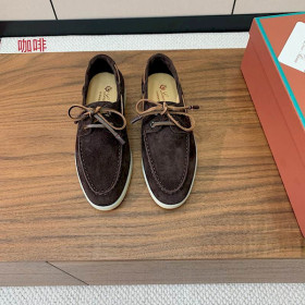 Loro Piana Men/Women's Sea-Sail Walk Moccas/ Flat Shoes / Coffee
