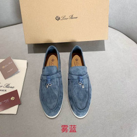 Loro Piana Men/Women's Sea-Sail Walk Moccas/ Flat Shoes / Haze Blue