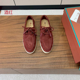Loro Piana Men/Women's Sea-Sail Walk Moccas/ Flat Shoes / Burgundy