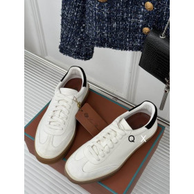 Loro Piana Men/Women's Tennis Walk Suede Sneakers / White
