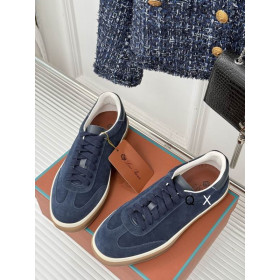 Loro Piana Men/Women's Tennis Walk Suede Sneakers / Navy Blue