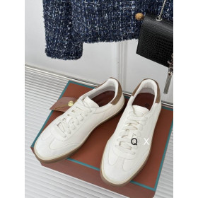 Loro Piana Men/Women's Tennis Walk Suede Sneakers / White Onl/e