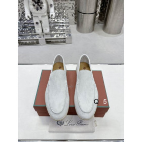 Loro Piana Men/Women's Summer Walk Moccas/ Flat Shoes / White