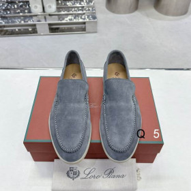 Loro Piana Men/Women's Summer Walk Moccas/ Flat Shoes / Frozen Blue